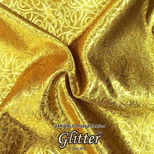 24K Gold Plated Fabric with Nanocoating _ Jaquard Fabric